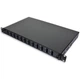Оптическая панель CMS 12 портов SC-Duplex/LC-Quad, 1U, выдвижная, пустая, 12 вводов кабеля, Черная (UA-FOPE12SCD-B) - изображение 1