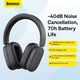 Беспроводные наушники Bluetooth гарнитура с микрофоном Baseus Bowie H1 Noise-Cancelling Wireless Headphones Gray - изображение 12