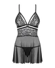 Сорочка с кружевом Obsessive 838-BAB-1 babydoll Черный S/M (SO7181) - изображение 8