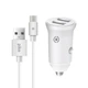 Автомобильное зарядное устройство Piko CC-312 2USB 3.1A White + кабель Type-C (1283126538803) - изображение 1