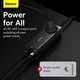 Мережевий фільтр-подовжувач Baseus GaN3 Pro 100W 5в1 (2xUSB, 2xType-C+ Розетка) + кабель USB-C 100W black - зображення 4