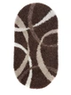 Пушистый ковер Super lux shaggy 2х3 м. Овал DARK BROWN 7368A - изображение 1