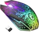 Перезаряджувана бездротова ігрова миша VersionTECH. з 7 індикаторами RGB, безшумне клацання, USB 2.4G, 3-рівневий DPI для комп’ютерних геймерів, ноутбуків, настільних комп’ютерів Chromebook Mac. Чорна - зображення 1