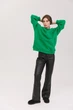Женский теплый свитшот ONIOS Freerisen Oversize Зеленый XS-M 983298 - изображение 5