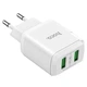 Сетевое зарядное устройство Hoco N6 Charmer (2USB, QC3.0, 3A) - White - изображение 3
