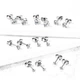 Титановые серьги-гвоздики Spikes T23ERD-05-C с фианитом (5 мм) - изображение 3