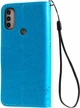 Чехол книжка Motorola E40 (чехол кот и дерево) Light Blue (30370-0B) - изображение 2