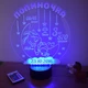 3D нічник в дитячу з метрикою, LED світильник, нічник для дівчинки "Зайчик" (16 кольорів світіння) з пультом на замовлення (НЧ0012) - зображення 4