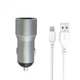 Автомобильное зарядное устройство XO TZ09 Car Charger Set Lighting Gray (6920680873517) - изображение 1