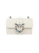 Кожаная женская сумка через плечо Pinko Love Mini Jewels white белая (PINJM1) - изображение 1