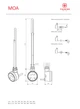 Електричний тен для рушникосушки Terma MOA 400W White з кабелем в розетку WEMOA04T916U - зображення 6