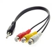 Кабель аудио/видео Jack 3.5mm M-3xRCA F Value S0383 0.15м - изображение 1