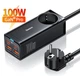 Мережевий фільтр-подовжувач Baseus GaN3 Pro 100W 5в1 (2xUSB, 2xType-C+ Розетка) + кабель USB-C 100W black - зображення 1