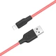 Кабель для зарядки Hoco - X21 Plus Silicone USB на Lightning (1 метр, 2.4А, оплетка TPE, лайтинг) - Черный Красный - изображение 1