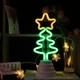 Неоновый светильник Елочка на подставке, ночник, 11*9*28 см, батарейки/USB провод (140564) - изображение 1