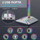 Підставка для навушників органайзер гарнітури з RGB-підсвічуванням та 2 портами USB New Bee NB-Z8 Silver - зображення 5