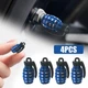 Набор колпачков на ниппель для автомобиля SUNROZ Caps Лимонка Blue/Silver 4 штуки (A-67336) - изображение 3