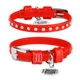 Ошейник для собак WAUDOG Glamour с клеевыми стразами и QR паспортом, кожаный, Red (LKMTR_848708) - изображение 1