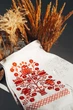 Вишитий весільний рушник Barvy весільний " гладь дерево червоне" - зображення 4