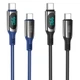 Кабель HOCO S51 Type-C to Type-C 100W, 1.2m, nylon, zinc+TPE connectors, Blue (6931474749260) - зображення 3