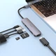 USB-хаб HOCO HB28 Type-C multi-function converter(HDTV+USB3.0+USB2.0+SD+TF+PD) Metal Gray - изображение 5