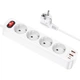 Сетевой фильтр Hoco NS1 Aura 4-bit extension cable socket 1.8M White - изображение 1