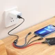 Кабель HOCO X76 USB to iP+iP+Type-C+Micro 2A, 1m, nylon, aluminum connectors Black+Red+Blue (6931474768643) - изображение 3