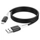 Кабель HOCO X82 USB to Micro 2.4A, 1m, silicone, silicone connectors, Black - изображение 1