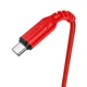 Кабель HOCO X59 USB to Type-C 3A, 1m, nylon, TPE connectors, Red (6931474744937) - изображение 3