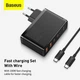 Сетевое зарядное устройство Baseus 100W Quick GaN2 Pro QC4.0+PD3.0 2USB+2Type-C 5A + кабель Baseus Type-C to Type-C 100W 20V/5A 1м Black - изображение 13