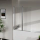 Шторка для ванни скляна AVKO Glass RDY19 Silver на 2 секції 140 х 100 см - зображення 1