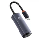 Внешняя сетевая карта Type-C на RJ45 LAN Baseus Lite Series Ethernet Adapter (1000Mbps, 15см). Gray - изображение 1