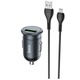 Автомобильная зарядка с быстрой зарядкой QC3.0 + MicroUSB кабель HOCO Z43 |1USB, 3A, QC, 18W| Серый - изображение 2