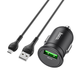 Автомобильная зарядка с быстрой зарядкой QC3.0 + MicroUSB кабель HOCO Z43 |1USB, 3A, QC, 18W| Черный - изображение 2