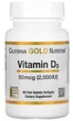 Вітамін D3 California GOLD Nutrition, Vitamin D3, 2000 МО, 90 капсул - изображение 1