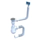 Сифон для мийки SantehPlast M-05.00 1 1/2" з переливом Лотос-мийка + гнучка труба 40х40/50 мм - изображение 1