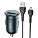 Автомобильное зарядное устройство в прикуриватель Hoco Z43 |1USB, 3A, QC, 18W| Micro-USB кабель Grey - изображение 1