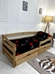 Ліжко односпальне в дитяче Afina 80х190 з бортиком та ящиками Woody Натуральний (дерево/з основою/без матраца) - зображення 3
