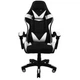 Геймерское Кресло Раскладное до 120 кг Компьютерное Игровое Кресло для Геймера с Подушкой Bonro GT Белое / Черное - изображение 7