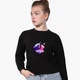 Свитшот для девочек ТикТок (TikTok) (9509-1940) 158-164 см Черный - изображение 2
