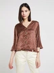 Атласная блуза New Look 06157454 XS (98911XS) Коричневый - изображение 1