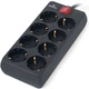 Сетевой фильтр питания REAL-EL RS-8 Protect 5m, black (EL122300024) - изображение 2