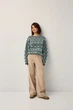 Джемпер oversize в українському стилі Заріна м'ятний One Size - изображение 6