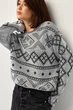 Джемпер oversize в українському стилі Заріна сірий One Size - зображення 8