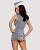 Эротическое женское бельё косплей костюм Стюардесса 3 шт.Obsessive Stewardess Серый L/XL ( SO7309 ) - изображение 2