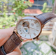 Чоловічий наручний годинник Orient RA-AS0003S10B Рожеве золото\Коричневе з сапфіровим склом - зображення 4