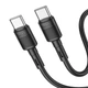 Кабель HOCO X83 Victory charging data cable Type-C to Type-C 60W 3A 1m Black - зображення 2