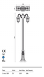 Стовпчик YORK STH270 E27 2X70W IP44 BR(4.1.1) Redo 9655 - зображення 3