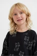 Джемпер черный принт котиков H&M 92см (40001068) - изображение 3
