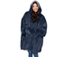 Тёплый и мягкий плед-толстовка Huggle Ultra Plush Blanket Hoodie One size Fits all с капюшоном Синий - изображение 5